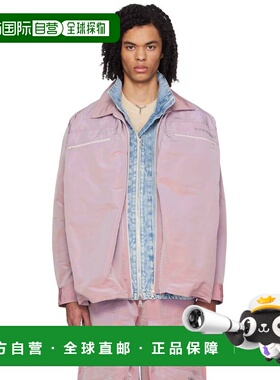 1h可退 香港直邮潮奢 Y PROJECT 男士 紫色抽褶衬衫 203SI001