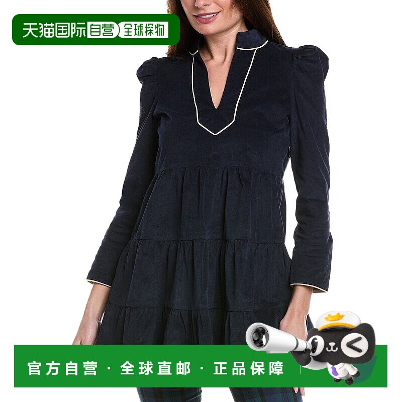 自营 Sail to Sable Baby Corduroy Tunic Flare Dress - blue 美