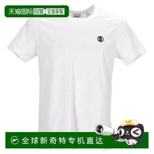 自营 美国奥莱直发博柏利 burberry有机棉针织字母刺绣T恤 白色