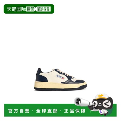 自营autry“Medalist Low” 白蓝皮革运动鞋-中性色系 美国奥莱直