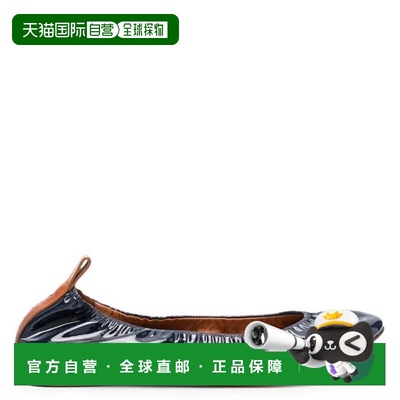 自营Lanvin Patent Leather Ballerina Flats - navy blue 美国奥