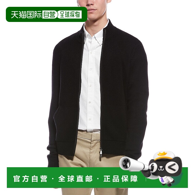 自营Raffi Full Zip Cashmere Mock Neck Cardigan - black 美国