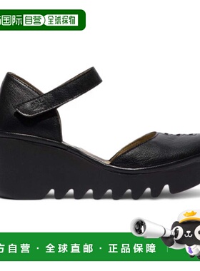 自营Fly London女式撒哈拉金BISO305FLY楔形凉鞋Espadrile露跟鞋-