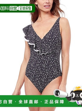 自营 Profile by Gottex Bash V 领连体泳衣 - 黑色/白色 美国奥