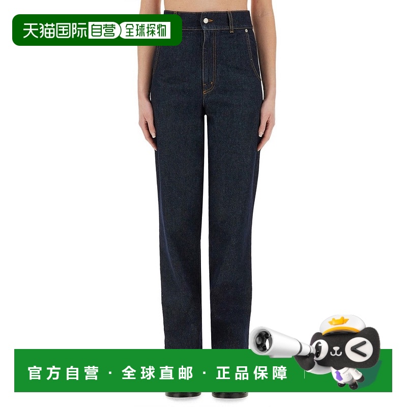 自营 moschino劳雷尔皇冠补丁”牛仔长裤-蓝色 美国奥莱直发