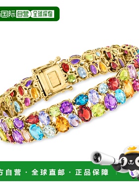 自营 ross-simonsRoss Simons多宝石手镯，18K金镀银，8英寸 美国