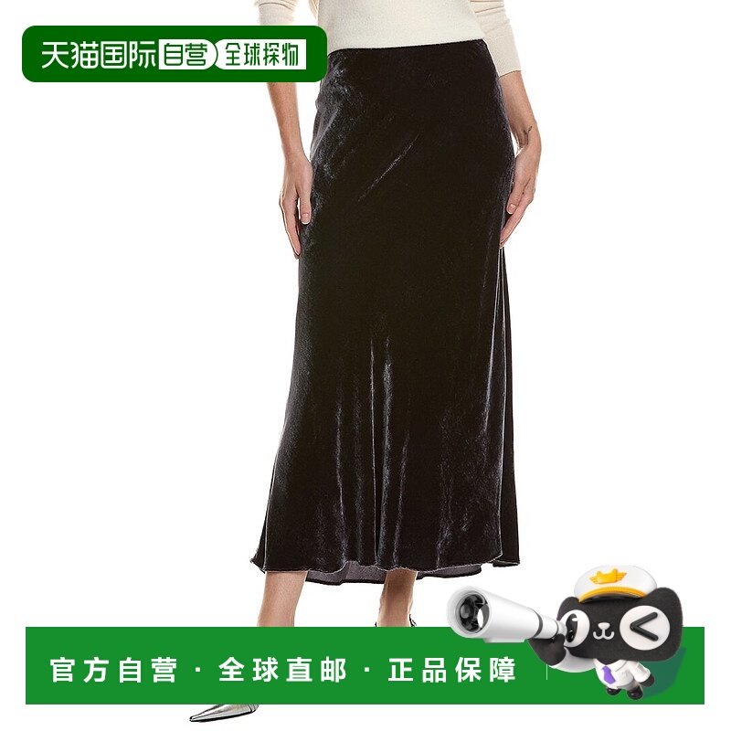 自营Velvet by Graham & Spencer Eza Velvet Silk-Blend Skirt -