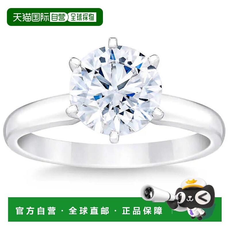 自营 pompeii32 1/2 克拉认证钻石单石订婚戒指 14k 黄金实验室培