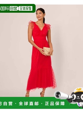 自营Adrianna By Adrianna Papell Dot Tulle Dress Women's Red