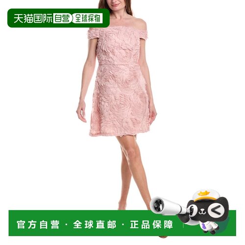自营Adrianna Papell Off Shoulder Soutache Mini Dress - pink