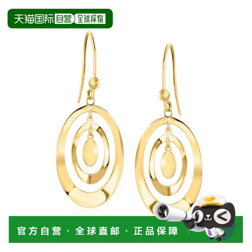 自营Ross-Simons Italian 10kt Yellow Gold Curvy Concentric Ov