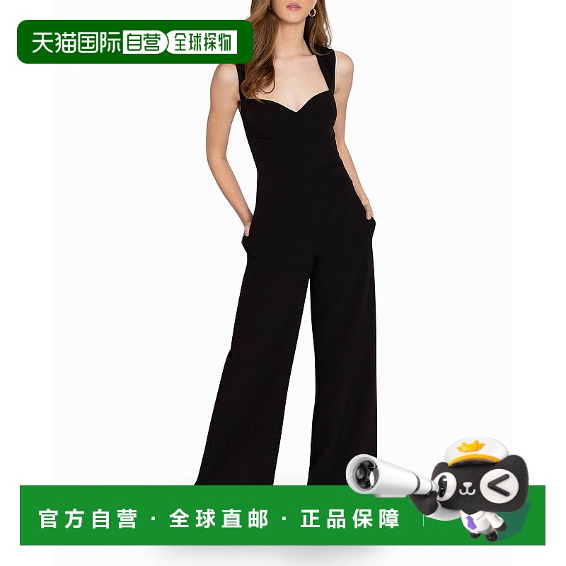 自营 nicole miller厚重平纹针织阔腿连体裤（Nm 黑色） - nm bla