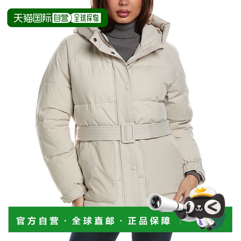 自营 NOIZE Bonita Holographic Belted Parka - white 美国奥莱