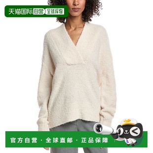 美国奥莱直发 白色 自营Vince Shawl羊驼毛混纺毛衣