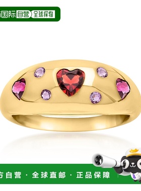 自营ross-simonsRoss Simons 18K金镀银的多宝石心形戒指-红色 【