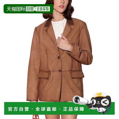 自营Walter Baker Ray Leather Blazer - brown 美国奥莱直发