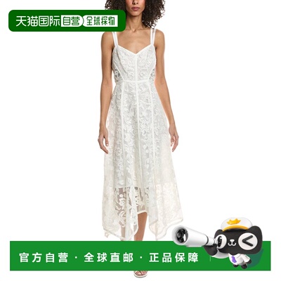 自营Marchesa Notte Lace Midi Dress - white 美国奥莱直发