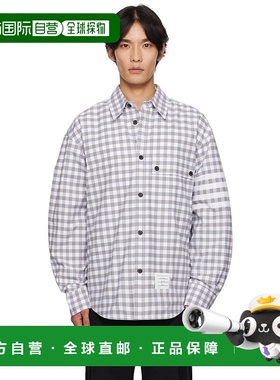 1h可退 香港直邮潮奢 Thom Browne 汤姆 布朗 男士 灰色 4-Bar Gi