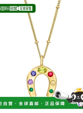 自营Ross-Simons Multi-Gemstone Horseshoe Necklace in 18kt Go