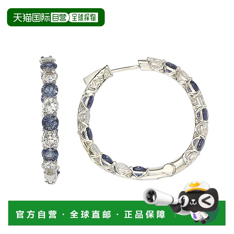 自营Suzy Levian Sterling Silver Pink Sapphire Gladiator Hoop