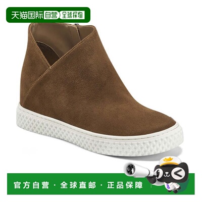 自营Aerosoles Zirah女式棕色绒面不对称脚踝靴JOBB546-棕色 美国