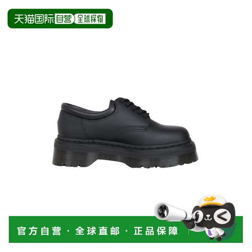 自营dr. martens黑色皮革厚底鞋，搭配大胆的轮廓-黑色 美国奥莱