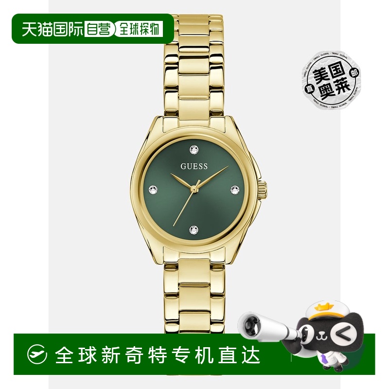 自营guess绿色和金色模拟手表 - 金色 【美国奥莱】直发