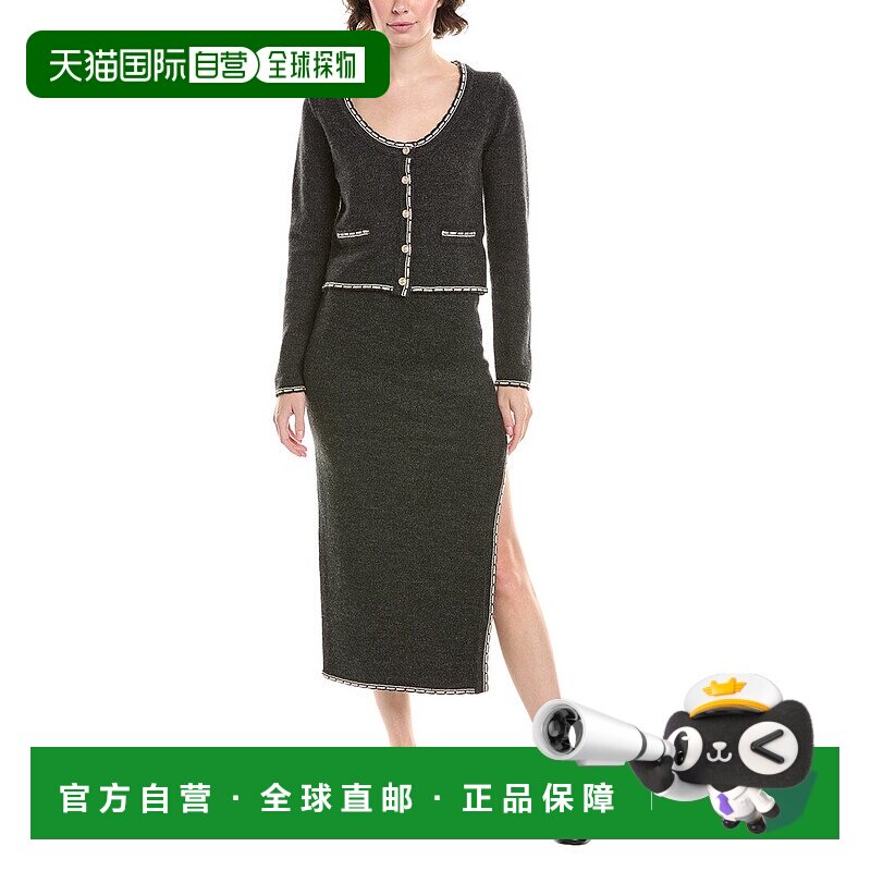 自营Heartloom 2pc Mya Sweater & Skirt Set - black 美国奥莱直