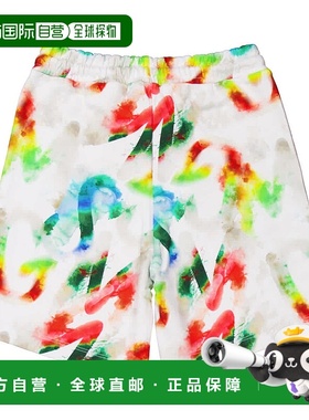 自营 MSGM儿童水彩Grafitti百慕大短裤-白色 美国奥莱直发