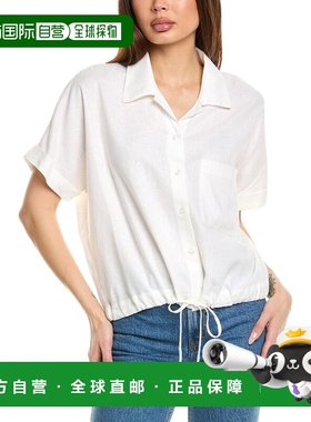 自营LNA Alpine Linen-Blend Button-Up Shirt - white 美国奥莱