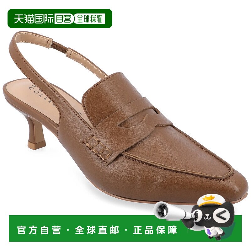 自营 journee collectionJournee女式中宽Amory高跟鞋-棕色 美国