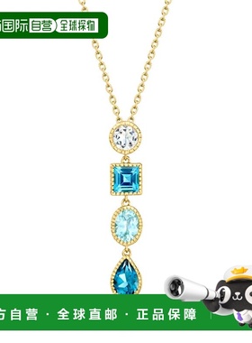 自营Ross-Simons White and Tonal Blue Topaz Pendant Necklace