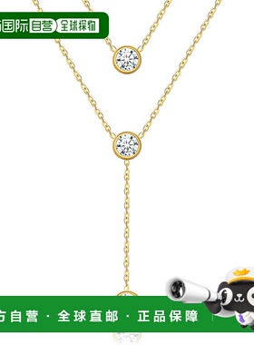 自营liv oliver18k 镀金 Cz 双层项链 - 金 美国奥莱直发