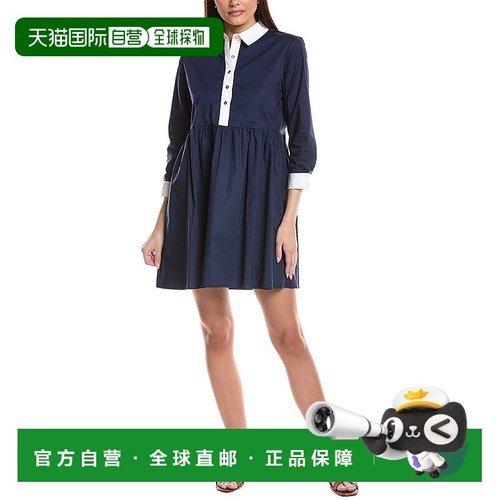 自营Duffield Lane Aiden Shirtdress - blue 美国奥莱直发连衣裙