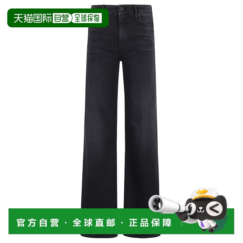 自营mother高腰宽松牛仔裤-黑色 美国奥莱直发
