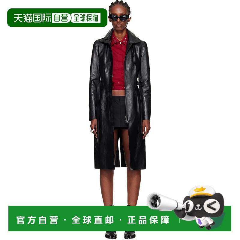1h可退 香港直邮潮奢 Our Legacy 女士 黑色 Concealed 皮革大衣