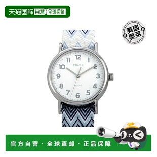 自营 Timex Weekender Blue Chevron 38 毫米手表 TW2R59200 美国