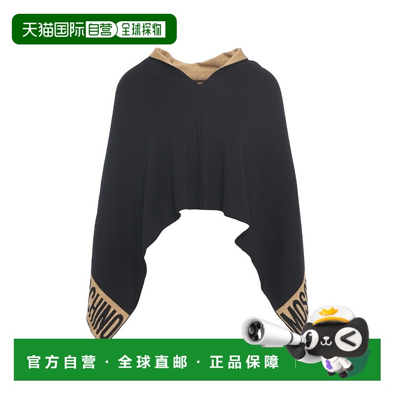 自营moschino精致的标志细节斗篷-黑色 美国奥莱直发