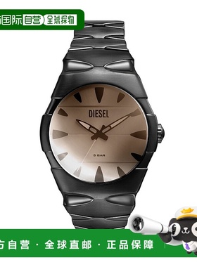 自营Diesel Men's D-Sruptor Three-Hand, Black Stainless Steel