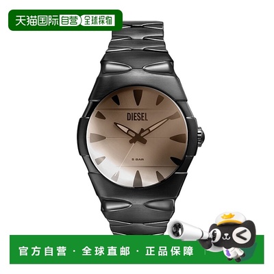 自营Diesel Men's D-Sruptor Three-Hand, Black Stainless Steel