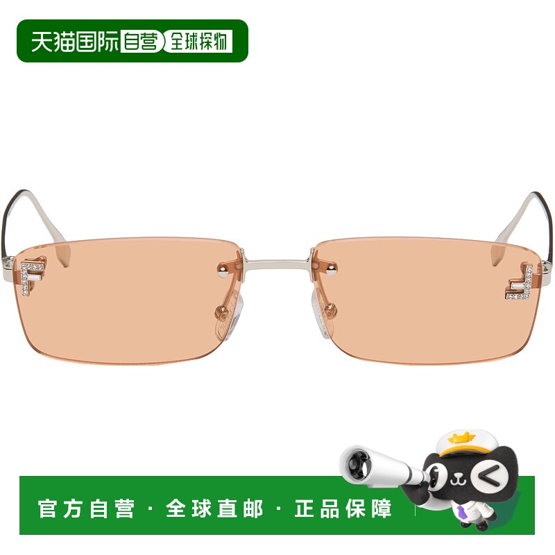 1h可退 香港直邮潮奢 Fendi 芬迪 女士 银色 First Crystal 太阳
