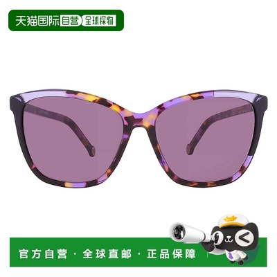自营Carolina Herrera Violet Butterfly Ladies Sunglasses CH 0