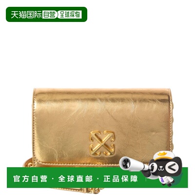 自营Off-White Leather Wallet On A Chain - gold 美国奥莱直发