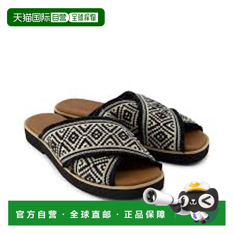 自营toms女式Mae Crossover全球梭织凉鞋黑色全球-黑色全球 美国