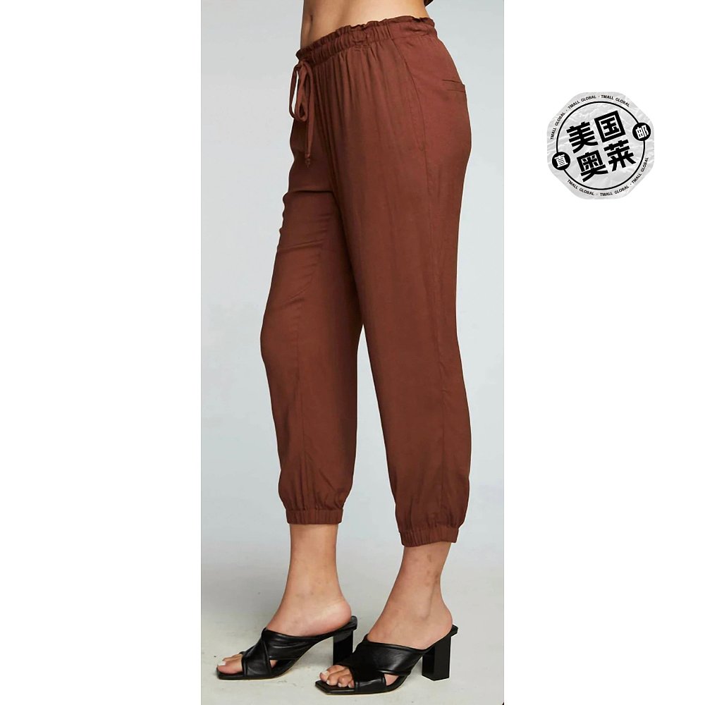 chaserheirloom 梭织卡布奇诺短款纸袋腰裤 卡布奇诺 【美国奥莱