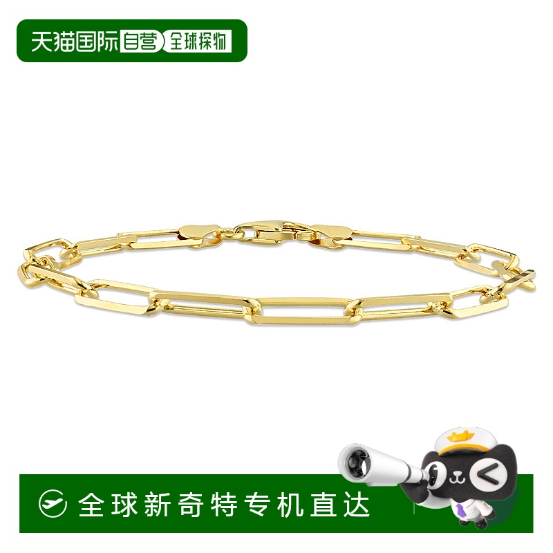 美国直邮Julianna B手链手环5颗钻石切割曲别针链式18k镀金纯银