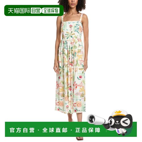 自营Julia Jordan Linen-Blend Midi Dress - white 美国奥莱直发