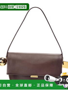 自营Jacquemus The Rond Carre Leather Shoulder Bag - brown 美