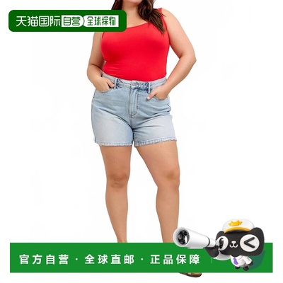 自营judy blueHigh Waist Rigid Magic Denim Shorts Plus In Blu