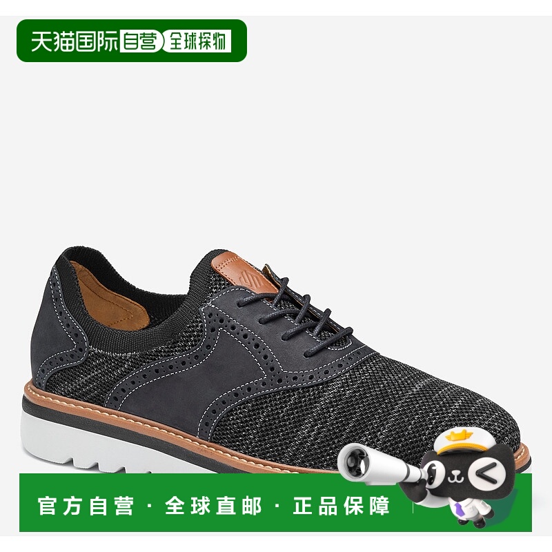 自营Johnston & Murphy Men's Algood Saddle  Shoe - black knit